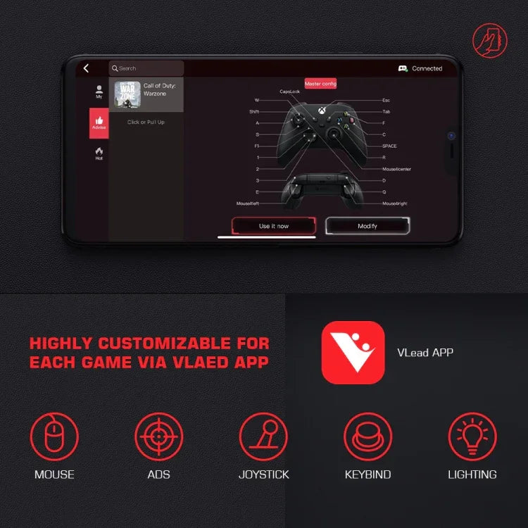 محول لوحة مفاتيح وفأرة لجهاز ألعاب GameSir LeadJoy VX2 AimBox لأجهزة Xbox / PS4