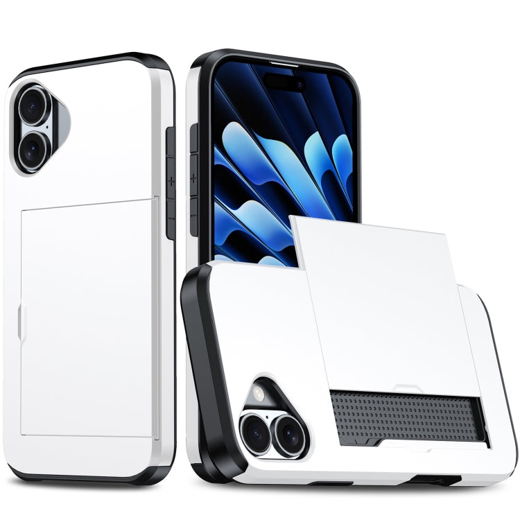غطاء هاتف مضاد للصدمات مع فتحة بطاقة، لهاتف iPhone 16