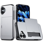 غطاء هاتف مضاد للصدمات مع فتحة بطاقة، لهاتف iPhone 16