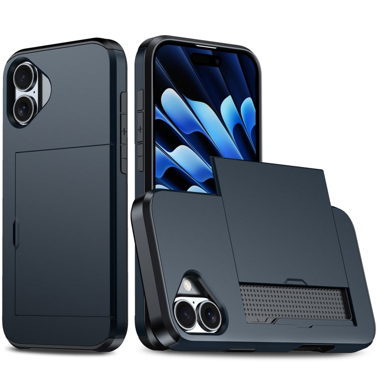 غطاء هاتف مضاد للصدمات مع فتحة بطاقة، لهاتف iPhone 16