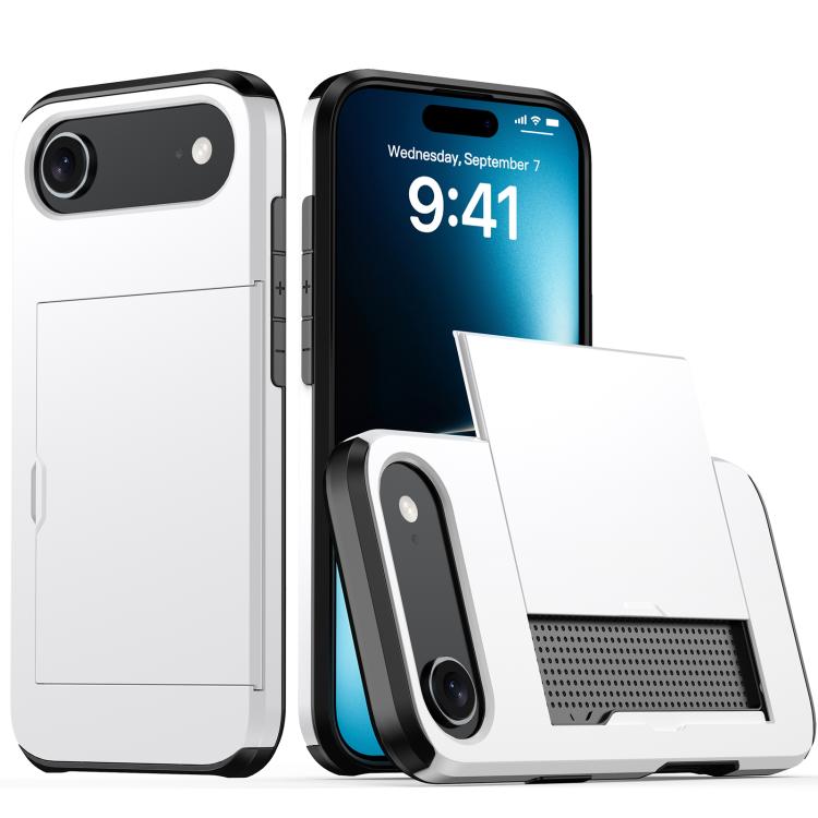 غطاء هاتف مضاد للصدمات مع فتحة بطاقة، لهواتف iPhone Air، iPhone 16 Pro Max، iPhone 16 Pro، iPhone 16 Plus