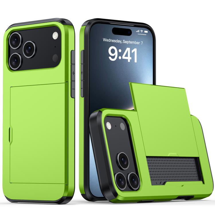 Shockproof Armor Phone Case with Card Slot, For iPhone 17e / 16e, For iPhone 17 Pro Max, For iPhone 17 Pro, For iPhone 17