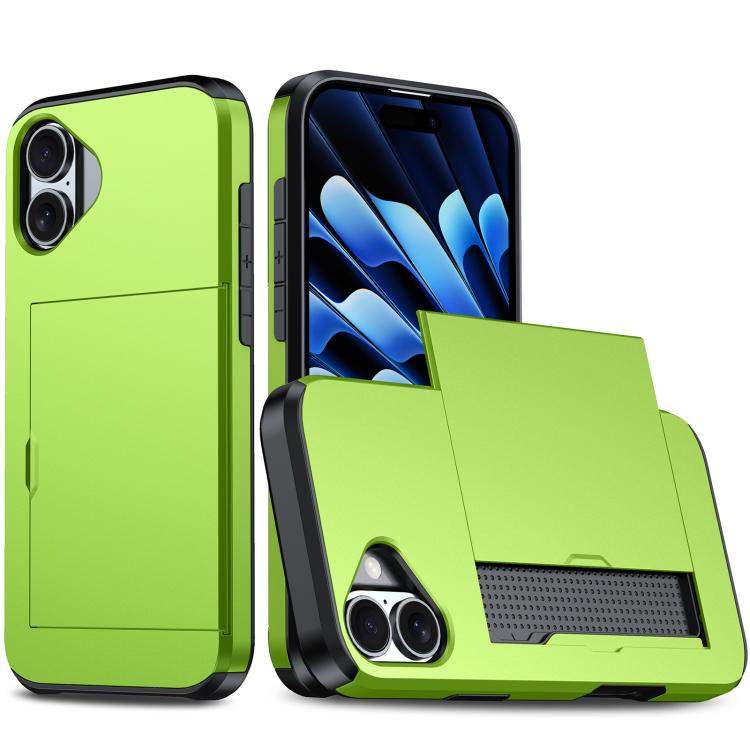 Shockproof Armor Phone Case with Card Slot, For iPhone 17e / 16e, For iPhone 17 Pro Max, For iPhone 17 Pro, For iPhone 17