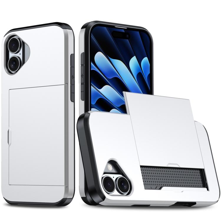 Shockproof Armor Phone Case with Card Slot, For iPhone 17e / 16e, For iPhone 17 Pro Max, For iPhone 17 Pro, For iPhone 17