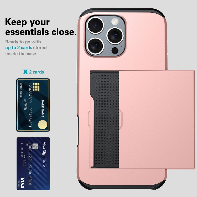 غطاء هاتف مضاد للصدمات مع فتحة بطاقة، لهاتف iPhone 16