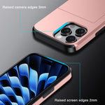 غطاء هاتف مضاد للصدمات مع فتحة بطاقة، لهاتف iPhone 16