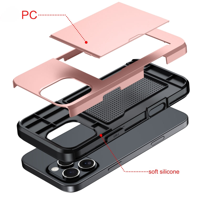 Shockproof Armor Phone Case with Card Slot, For iPhone 17e / 16e, For iPhone 17 Pro Max, For iPhone 17 Pro, For iPhone 17