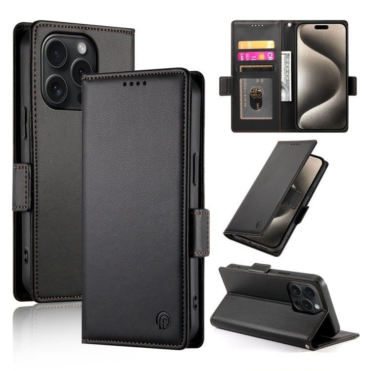 Side Buckle Magnetic Frosted Leather Phone Case, For iPhone 16 Pro, For iPhone 16 Plus, For iPhone 16, For iPhone 15 Pro Max, For iPhone 15 Pro, For iPhone 15 Plus