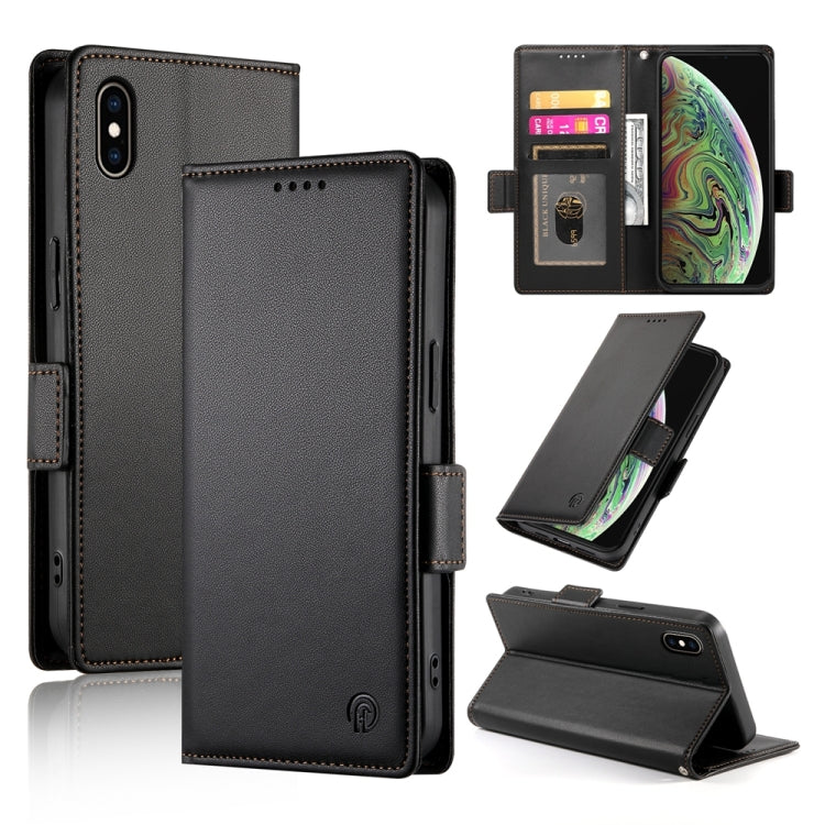 Side Buckle Magnetic Frosted Leather Phone Case, For iPhone XS Max, For iPhone 8 Plus / 7 Plus
