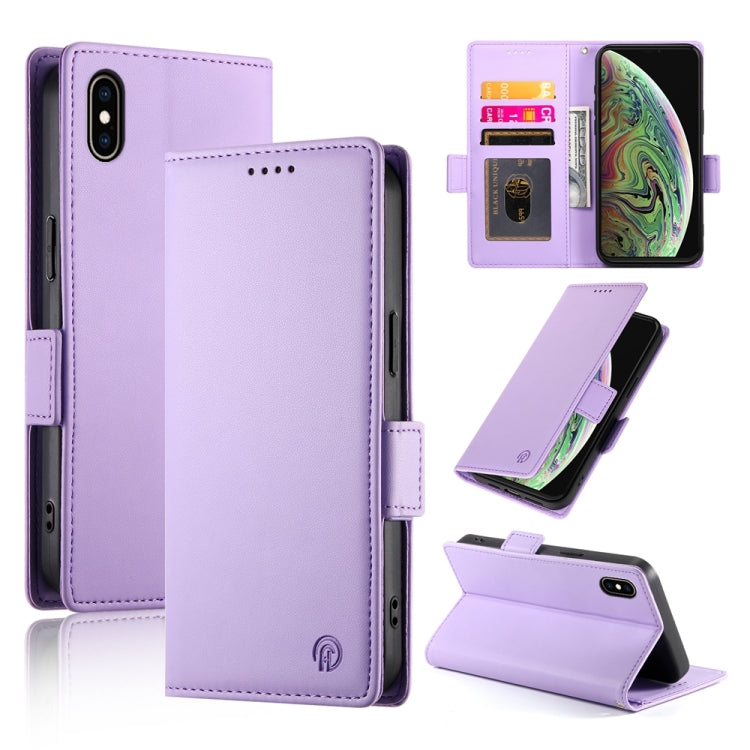 Side Buckle Magnetic Frosted Leather Phone Case, For iPhone XS Max, For iPhone 8 Plus / 7 Plus