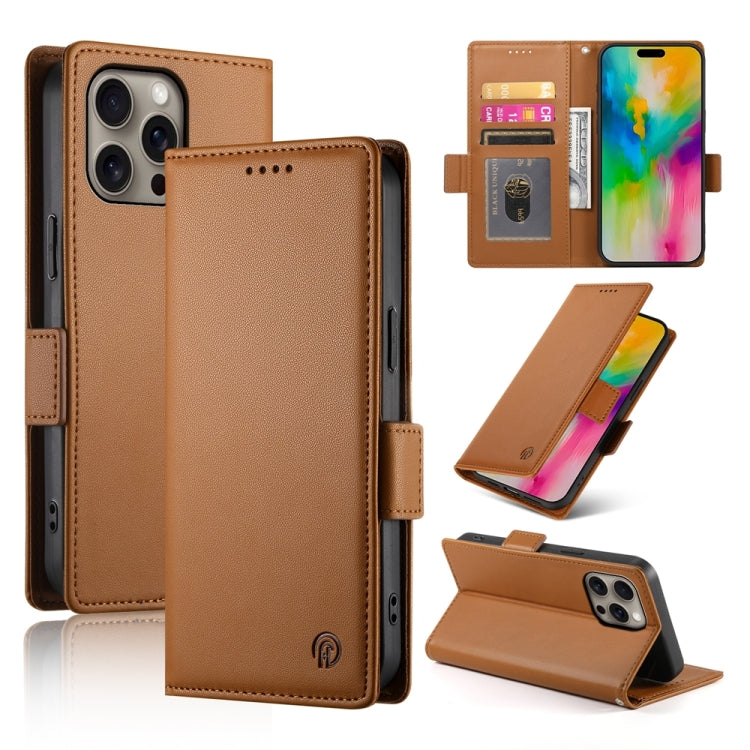 Side Buckle Magnetic Frosted Leather Phone Case, For iPhone 17e / 16e, For iPhone 17 Pro Max, For iPhone 17 Pro, For iPhone 17, For iPhone Air, For iPhone 16 Pro Max