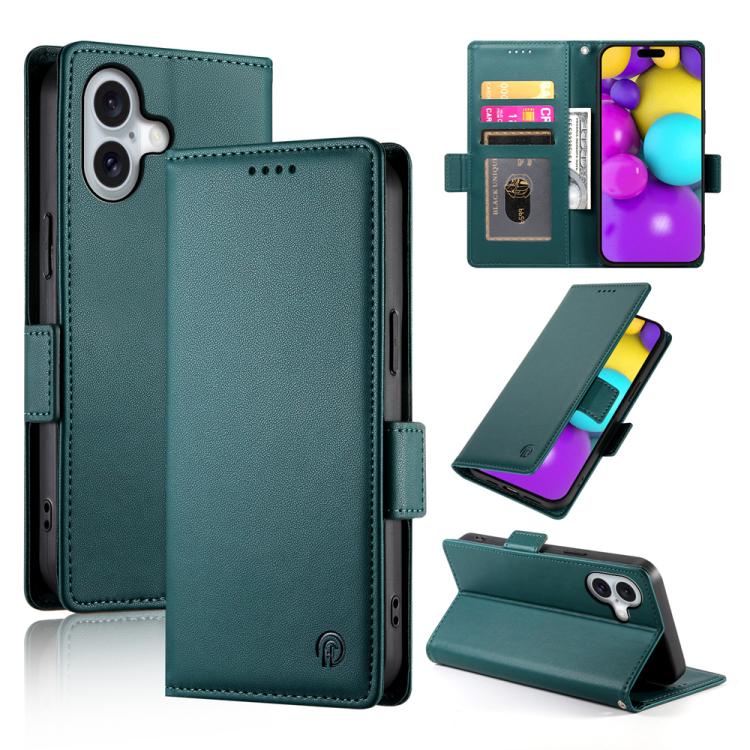 Side Buckle Magnetic Frosted Leather Phone Case, For iPhone 17e / 16e, For iPhone 17 Pro Max, For iPhone 17 Pro, For iPhone 17, For iPhone Air, For iPhone 16 Pro Max