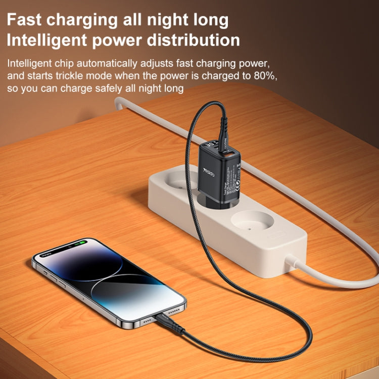 Yesido YC69 30W USB + Dual USB-C / Type-C Digital Display Charger, Specification:EU Plug, YC69
