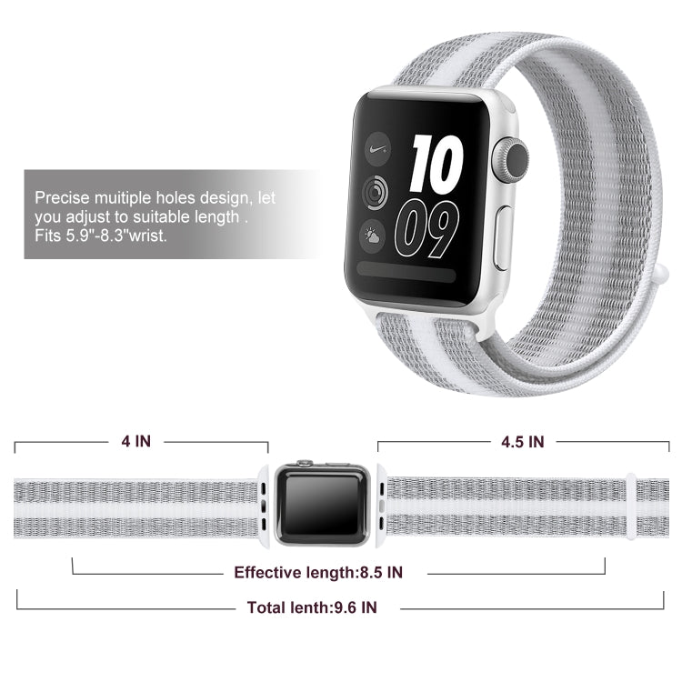 Nylon Loop Watchband, For Apple Watch Series 8&7 41mm / SE 2&6&SE&5&4 40mm / 3&2&1 38mm, For Apple Watch Ultra 49mm / Series 8&7 45mm / SE 2&6&SE&5&4 44mm / 3&2&1 42mm, For Apple Watch Series 7 41mm / 6 & SE & 5 & 4 40mm / 3 & 2 & 1 38mm               ...