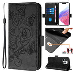 Embossed Rose RFID Anti-theft Leather Phone Case, For iPhone 14 Pro Max, For iPhone SE 2022 / SE 2020 / 8 / 7, For iPhone 13 Pro Max, For iPhone 13 Pro, For iPhone 13 mini, For iPhone 12  / 12 Pro, For iPhone 12 Pro Max, For iPhone 12 mini