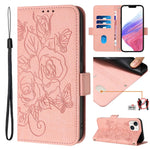 Embossed Rose RFID Anti-theft Leather Phone Case, For iPhone 14 Pro Max, For iPhone SE 2022 / SE 2020 / 8 / 7, For iPhone 13 Pro Max, For iPhone 13 Pro, For iPhone 13 mini, For iPhone 12  / 12 Pro, For iPhone 12 Pro Max, For iPhone 12 mini