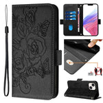 Embossed Rose RFID Anti-theft Leather Phone Case, For iPhone 14 Pro Max, For iPhone SE 2022 / SE 2020 / 8 / 7, For iPhone 13 Pro Max, For iPhone 13 Pro, For iPhone 13 mini, For iPhone 12  / 12 Pro, For iPhone 12 Pro Max, For iPhone 12 mini