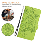 Embossed Rose RFID Anti-theft Leather Phone Case, For iPhone 14 Pro Max, For iPhone SE 2022 / SE 2020 / 8 / 7, For iPhone 13 Pro Max, For iPhone 13 Pro, For iPhone 13 mini, For iPhone 12  / 12 Pro, For iPhone 12 Pro Max, For iPhone 12 mini