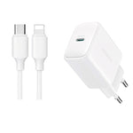 طقم شاحن JOYROOM JR-TCF20 بمنفذ USB-C / Type-C بقوة 20 واط PD مع كابل Type-C إلى 8 بن، قابس الاتحاد الأوروبي + كابل Type-C إلى 8 بن