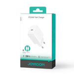 طقم شاحن JOYROOM JR-TCF20 بمنفذ USB-C / Type-C بقوة 20 واط PD مع كابل Type-C إلى 8 بن، قابس الاتحاد الأوروبي + كابل Type-C إلى 8 بن