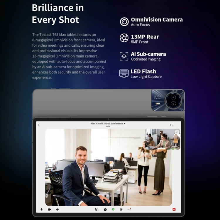 Teclast T65 Max Tablet PC 13 inch,  Android 15 MediaTek Helio G99 Octa Core, 4G LTE Dual SIM, T65 Max