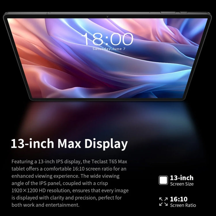 Teclast T65 Max Tablet PC 13 inch,  Android 15 MediaTek Helio G99 Octa Core, 4G LTE Dual SIM, T65 Max