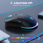 ONIKUMA CW917 RGB 4800DPI Dual Mode Wired + 2.4GHz Wireless Mouse, CW917 (Black), CW917 (White)