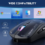ONIKUMA CW917 RGB 4800DPI Dual Mode Wired + 2.4GHz Wireless Mouse, CW917 (Black), CW917 (White)
