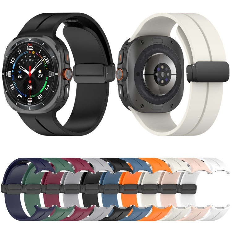 Magnetic Folding Buckle Silicone Watch Band, For Samsung Galaxy Watch Ultra 47mm / Ultra 2025