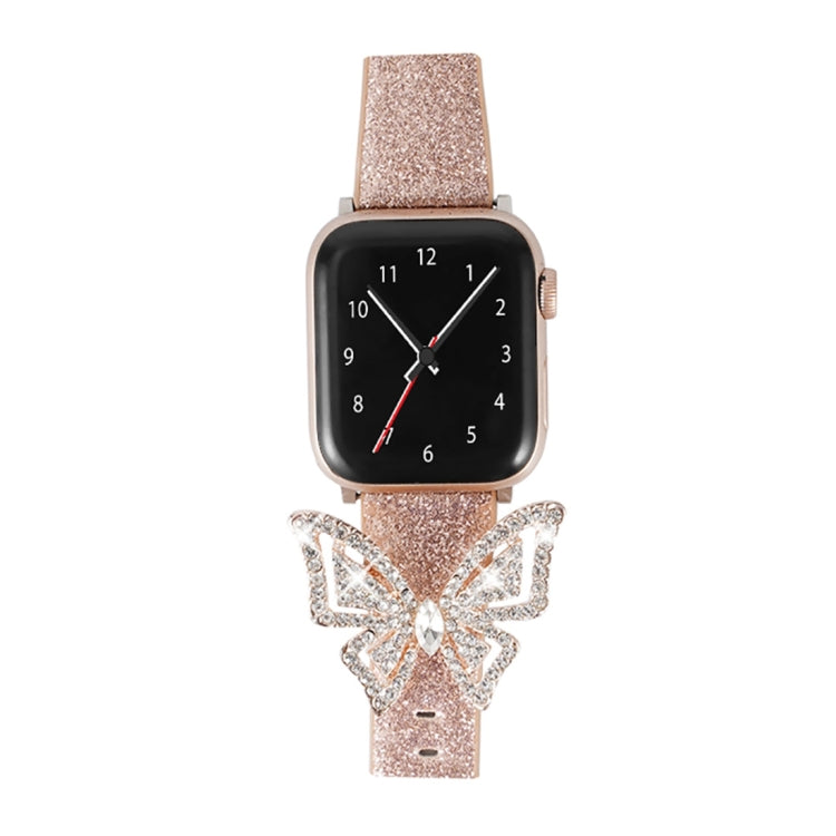 Bowknot Glitter Diamond Replacement Strap Watchband, For Apple Watch 5 & 4 44mm / 3 & 2 & 1 42mm