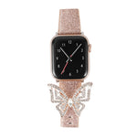 Bowknot Glitter Diamond Replacement Strap Watchband, For Apple Watch 5 & 4 44mm / 3 & 2 & 1 42mm
