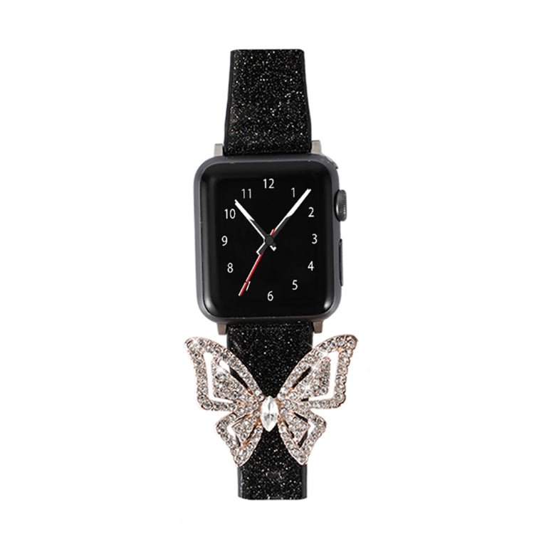 Bowknot Glitter Diamond Replacement Strap Watchband, For Apple Watch 5 & 4 44mm / 3 & 2 & 1 42mm