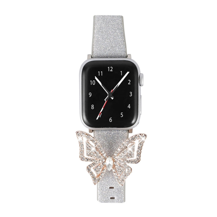 Bowknot Glitter Diamond Replacement Strap Watchband, For Apple Watch 5 & 4 44mm / 3 & 2 & 1 42mm