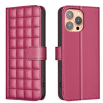 Square Texture Leather Phone Case, For iPhone 17e / 16e, For iPhone 17 Pro Max, For iPhone 16 Pro Max, For iPhone 16 Pro, For iPhone 16 Plus, For iPhone 16, For iPhone 15 Pro Max, For iPhone 15 Pro