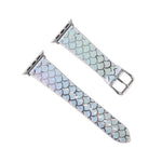 Discolor Glitter Fish Scale Texture Replacement Strap Watchband, For Apple Watch 5 & 4 40mm / 3 & 2 & 1 38mm, For Apple Watch 5 & 4 44mm / 3 & 2 & 1 42mm