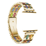 Stainless Steel + Resin Watch Wrist Strap, For Apple Watch 5 & 4 44mm / 3 & 2 & 1 42mm, For Apple Watch Series 8&7 41mm / SE 2&6&SE&5&4 40mm / 3&2&1 38mm, For Apple Watch Series 7 41mm / 6 & SE & 5 & 4 40mm / 3 & 2 & 1 38mm