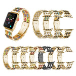 Stainless Steel + Resin Watch Wrist Strap, For Apple Watch 5 & 4 44mm / 3 & 2 & 1 42mm, For Apple Watch Series 8&7 41mm / SE 2&6&SE&5&4 40mm / 3&2&1 38mm, For Apple Watch Series 7 41mm / 6 & SE & 5 & 4 40mm / 3 & 2 & 1 38mm