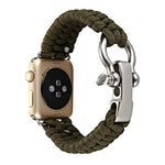For Apple Watch Series 5 & 4 44mm / 3 & 2 & 1 42mm Umbrella Cord Nylon Braided Strap, 5 & 4 44mm / 3 & 2 & 1 42mm
