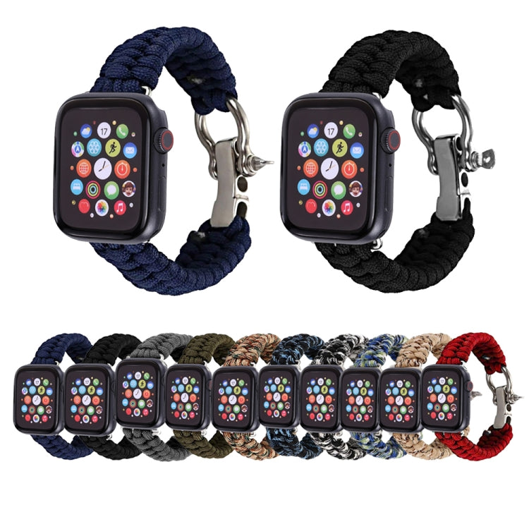 For Apple Watch Series 5 & 4 44mm / 3 & 2 & 1 42mm Umbrella Cord Nylon Braided Strap, 5 & 4 44mm / 3 & 2 & 1 42mm