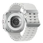 Ocean Dual Silver Buckle Silicone Watch Band, For Samsung Galaxy Watch Ultra 47mm / Ultra 2025