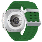 Ocean Dual Silver Buckle Silicone Watch Band, For Samsung Galaxy Watch Ultra 47mm / Ultra 2025