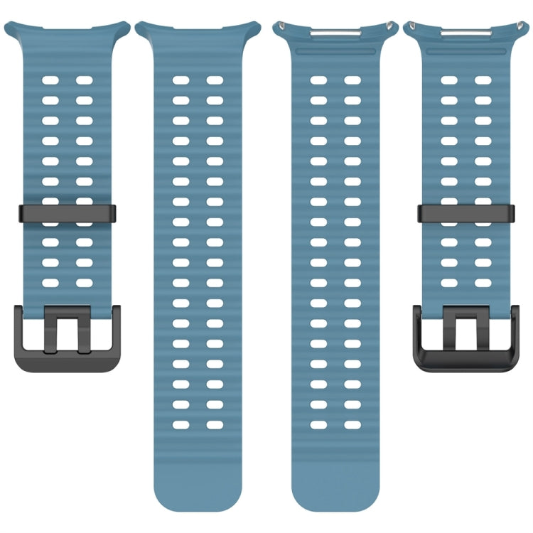 Ocean Dual Silver Buckle Silicone Watch Band, For Samsung Galaxy Watch Ultra 47mm / Ultra 2025