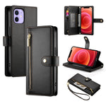 Nine Card-slot Zipper Wallet Bag Leather Phone Case, For iPhone 14 Pro Max, For iPhone 13 Pro Max, For iPhone 13 Pro, For iPhone 13, For iPhone 13 mini, For iPhone 12 / 12 Pro, For iPhone 12 Pro Max, For iPhone 12 mini