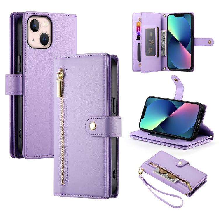 Nine Card-slot Zipper Wallet Bag Leather Phone Case, For iPhone 14 Pro Max, For iPhone 13 Pro Max, For iPhone 13 Pro, For iPhone 13, For iPhone 13 mini, For iPhone 12 / 12 Pro, For iPhone 12 Pro Max, For iPhone 12 mini