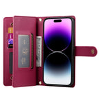 Nine Card-slot Zipper Wallet Bag Leather Phone Case, For iPhone 14 Pro Max, For iPhone 13 Pro Max, For iPhone 13 Pro, For iPhone 13, For iPhone 13 mini, For iPhone 12 / 12 Pro, For iPhone 12 Pro Max, For iPhone 12 mini