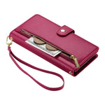 Nine Card-slot Zipper Wallet Bag Leather Phone Case, For iPhone 14 Pro Max, For iPhone 13 Pro Max, For iPhone 13 Pro, For iPhone 13, For iPhone 13 mini, For iPhone 12 / 12 Pro, For iPhone 12 Pro Max, For iPhone 12 mini