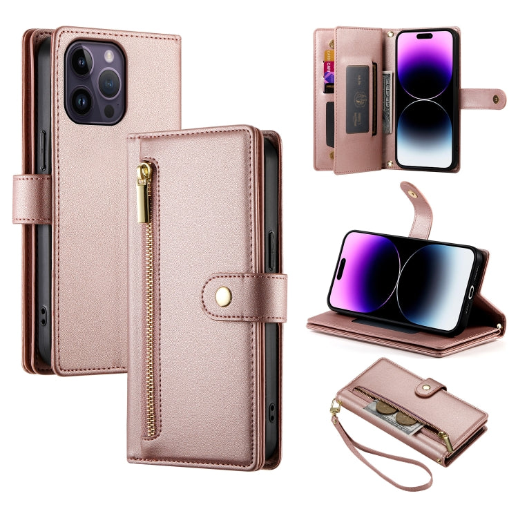 Nine Card-slot Zipper Wallet Bag Leather Phone Case, For iPhone 14 Pro Max, For iPhone 13 Pro Max, For iPhone 13 Pro, For iPhone 13, For iPhone 13 mini, For iPhone 12 / 12 Pro, For iPhone 12 Pro Max, For iPhone 12 mini