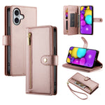 Nine Card-slot Zipper Wallet Bag Leather Phone Case, For iPhone 17 Pro Max, For iPhone 17 Pro, For iPhone 17, For iPhone Air, For iPhone 16e, For iPhone 16 Pro Max, For iPhone 16 Pro, For iPhone 16 Plus