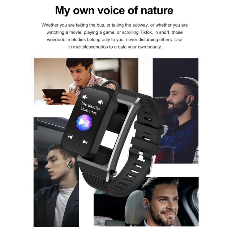 B7 Pro 1.5 inch 2 in 1 Bluetooth Earphone Silicone Strap Smart Watch, Support Heart Rate / Sleep Monitoring