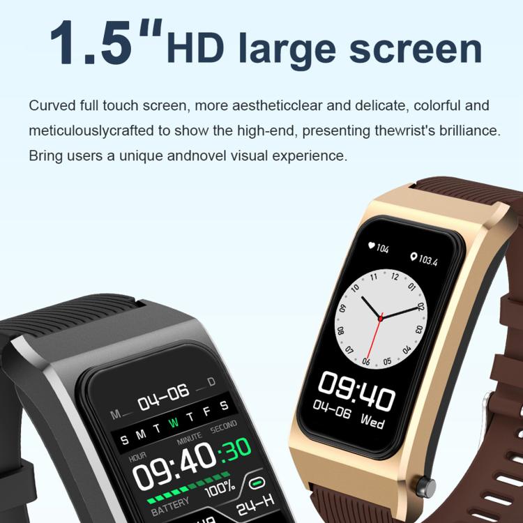 B7 Pro 1.5 inch 2 in 1 Bluetooth Earphone Silicone Strap Smart Watch, Support Heart Rate / Sleep Monitoring